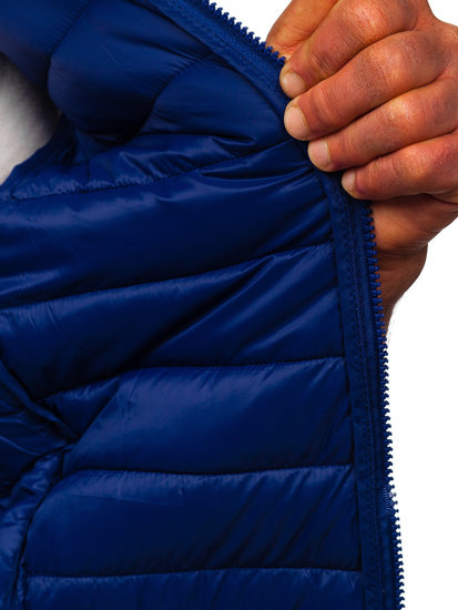 Gilet trapuntato senza cappuccio da uomo blu Bolf LY32