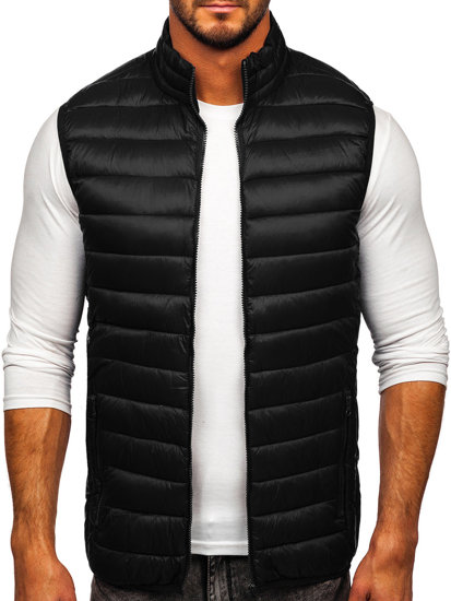 Gilet trapuntato senza cappuccio da uomo nero Bolf LY32