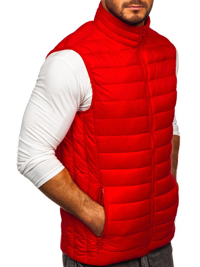 Gilet trapuntato senza cappuccio da uomo rosso Bolf LY32