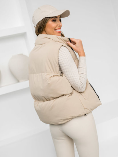 Gilet trapuntato spesso da donna beige Bolf 5M3150