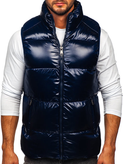 Gilet trapuntato spesso da uomo blu Bolf 9968