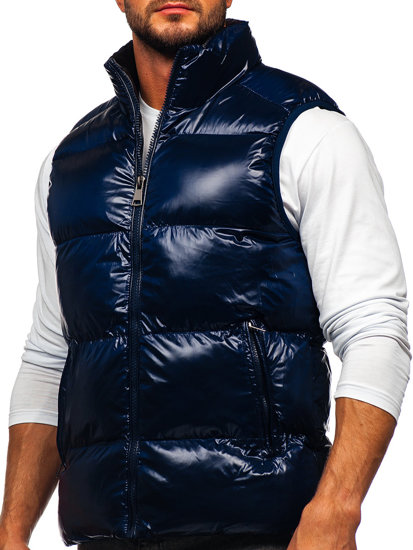 Gilet trapuntato spesso da uomo blu Bolf 9968