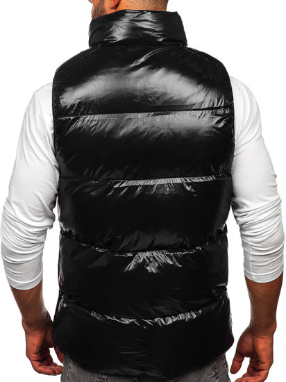 Gilet trapuntato spesso da uomo nero Bolf 9968