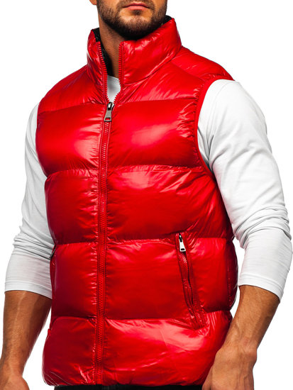 Gilet trapuntato spesso da uomo rosso Bolf 9968