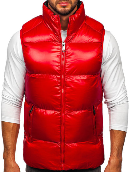 Gilet trapuntato spesso da uomo rosso Bolf 9968