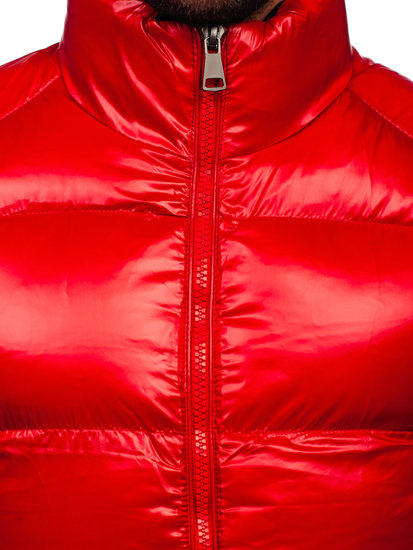 Gilet trapuntato spesso da uomo rosso Bolf 9968