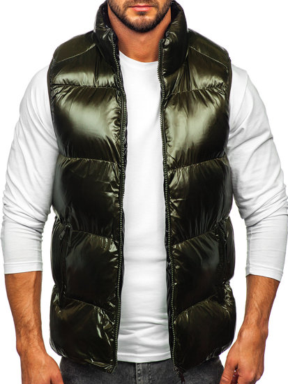 Gilet trapuntato spesso da uomo verde Bolf 9968