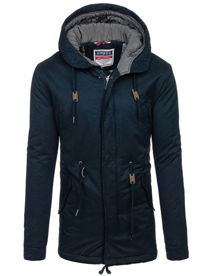 Giubbotto invernale in cotone tipo parka da uomo blu Bolf 1793