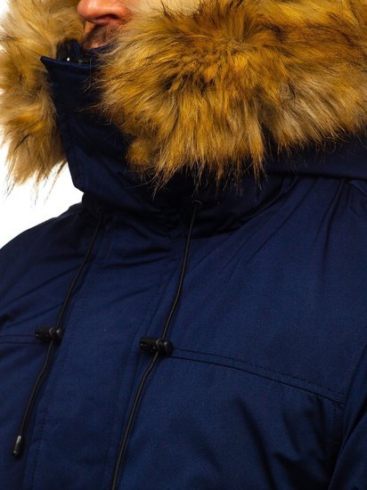 Giubbotto invernale parka tipo alaska da uomo blu Bolf HZ8109