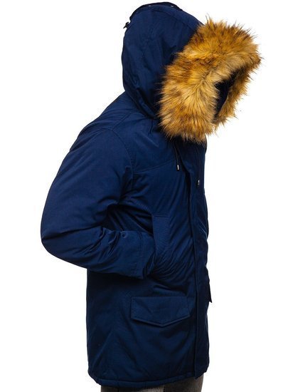 Giubbotto invernale parka tipo alaska da uomo blu Bolf HZ8109