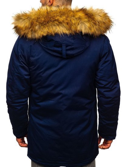 Giubbotto invernale parka tipo alaska da uomo blu Bolf HZ8109