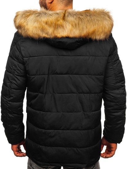 Giubbotto invernale parka tipo alaska da uomo nero Bolf JK361