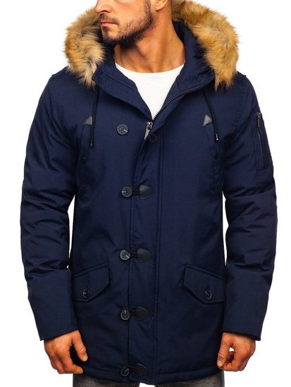 Giubbotto invernale tipo parka blu Bolf 1971