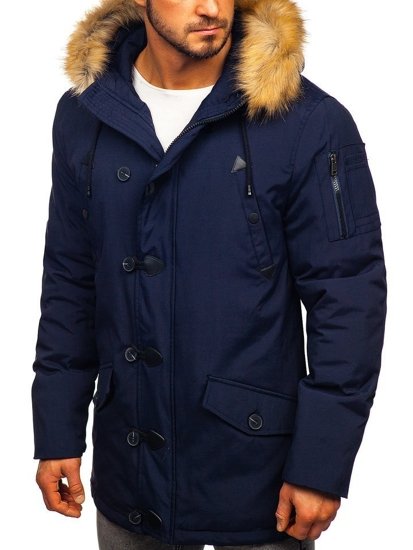 Giubbotto invernale tipo parka blu Bolf 1971