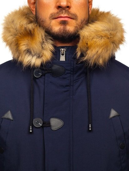 Giubbotto invernale tipo parka blu Bolf 1971