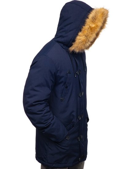 Giubbotto invernale tipo parka blu Bolf 1971