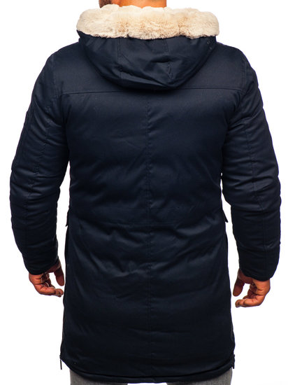 Giubbotto invernale tipo parka da uomo blu Bolf 22M50