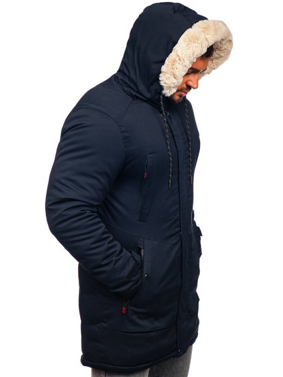 Giubbotto invernale tipo parka da uomo blu Bolf 22M52