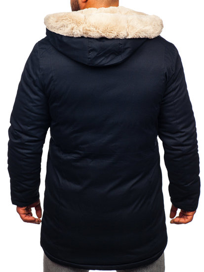 Giubbotto invernale tipo parka da uomo blu Bolf 22M52