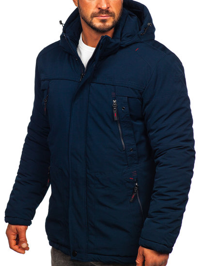 Giubbotto invernale tipo parka da uomo blu Bolf 5M713