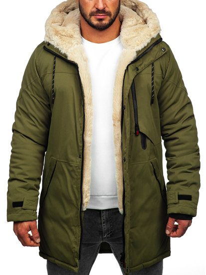 Giubbotto invernale tipo parka da uomo khaki Bolf 22M38