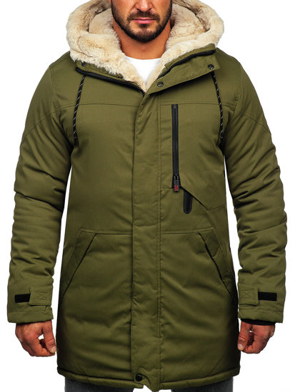 Giubbotto invernale tipo parka da uomo khaki Bolf 22M38