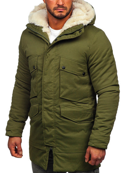 Giubbotto invernale tipo parka da uomo khaki Bolf M115