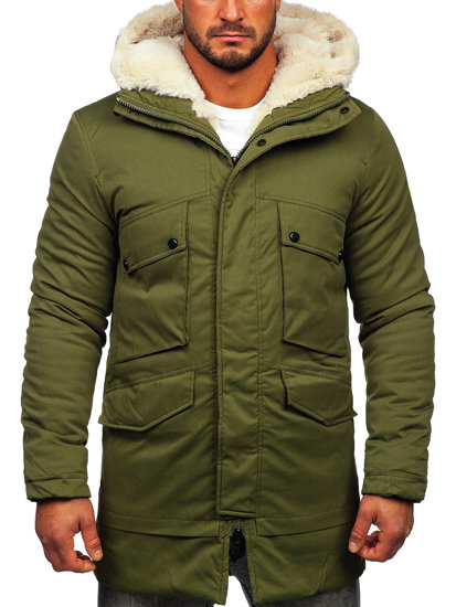 Giubbotto invernale tipo parka da uomo khaki Bolf M115