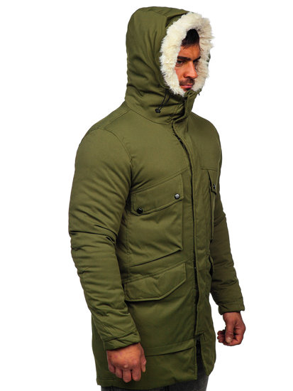 Giubbotto invernale tipo parka da uomo khaki Bolf M115