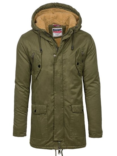 Giubbotto invernale tipo parka da uomo verde Bolf 1794