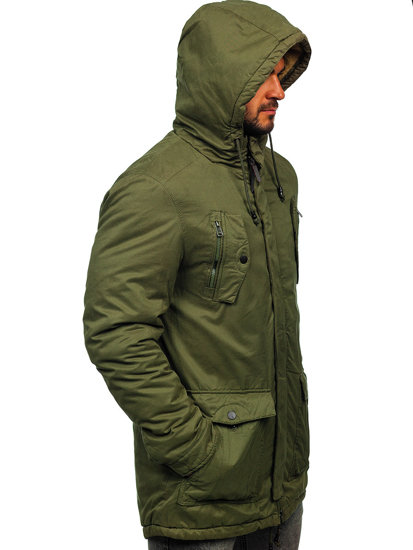 Giubbotto invernale tipo parka da uomo verde Bolf 1794