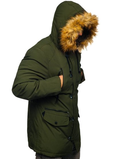 Giubbotto invernale tipo parka da uomo verde Bolf 1795 