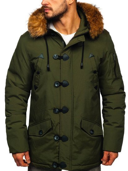 Giubbotto invernale tipo parka da uomo verde Bolf 1888