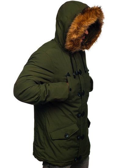 Giubbotto invernale tipo parka da uomo verde Bolf 1888