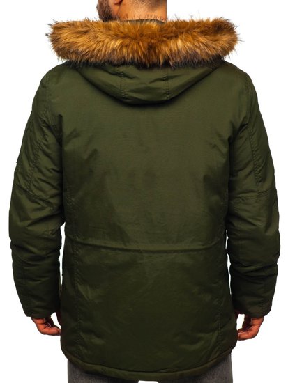 Giubbotto invernale tipo parka da uomo verde Bolf 1888