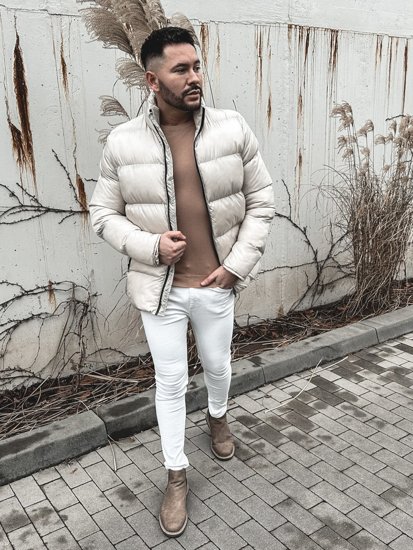 Giubbotto invernale trapuntato da uomo beige Bolf 0025