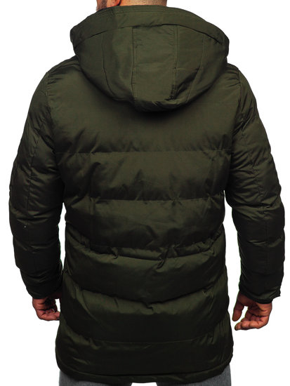 Giubbotto invernale trapuntato tipo parka da uomo khaki Bolf 5M790