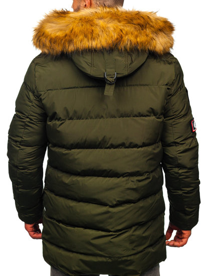 Giubbotto lungo trapuntato invernale da uomo khaki Bolf 6476