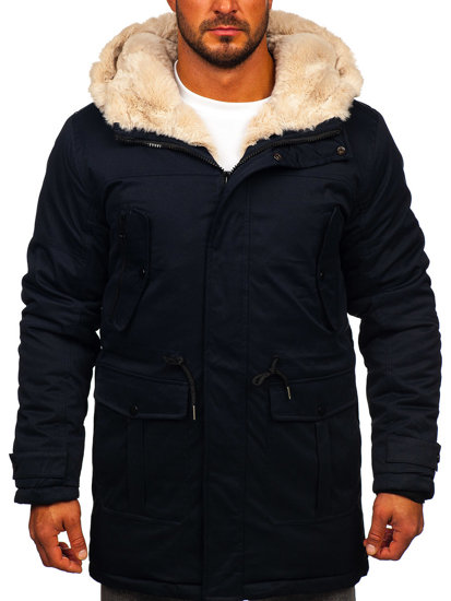 Giubbotto parka invernale da uomo blu Bolf 22M317