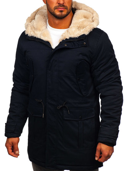 Giubbotto parka invernale da uomo blu Bolf 22M317