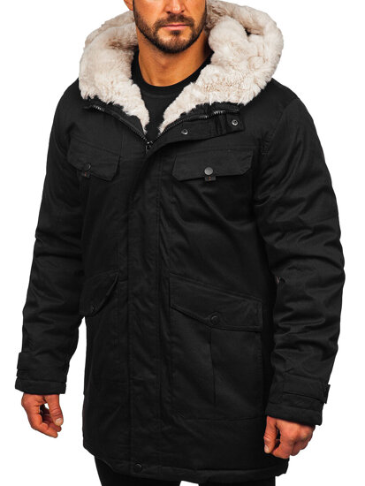 Giubbotto parka invernale da uomo nero Bolf 22M318