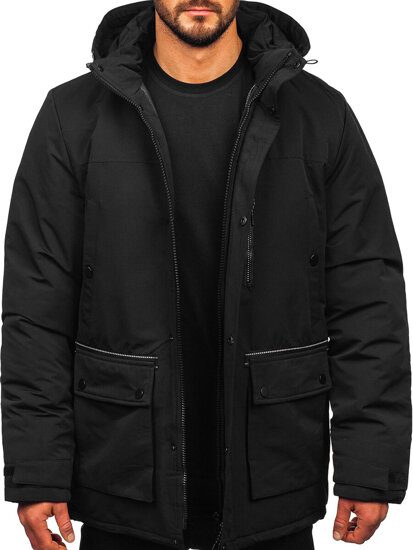 Giubbotto parka invernale da uomo nero Bolf 22M323