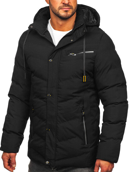 Giubbotto parka invernale da uomo nero Bolf 5M3135