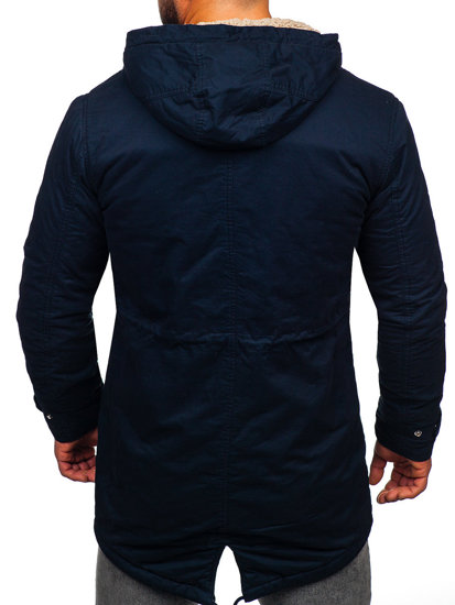 Giubbotto parka invernale in cotone da uomo blu Bolf EX838A