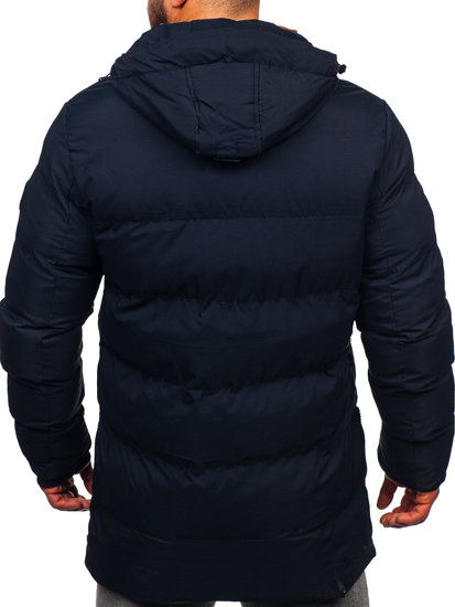 Giubbotto parka invernale trapuntato da uomo blu Bolf 7330