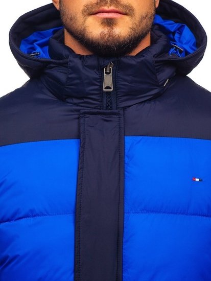 Giubbotto sportivo d'inverno con traputure da uomo blu Bolf 1975