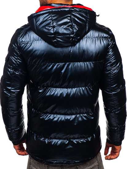 Giubbotto sportivo trapuntato oversize invernale da uomo blu Bolf EX2138B