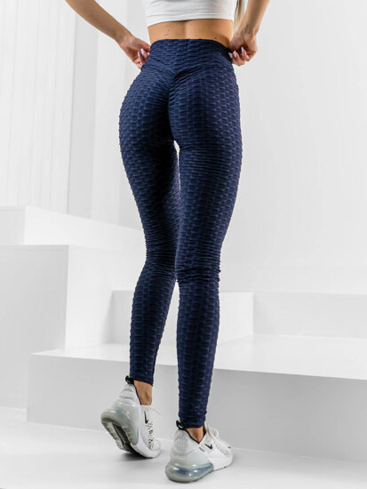 Leggings a coste da donna blu Bolf HL157