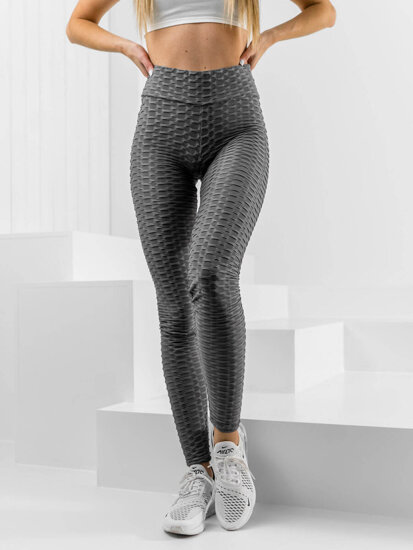 Leggings a coste da donna grafite Bolf HL157