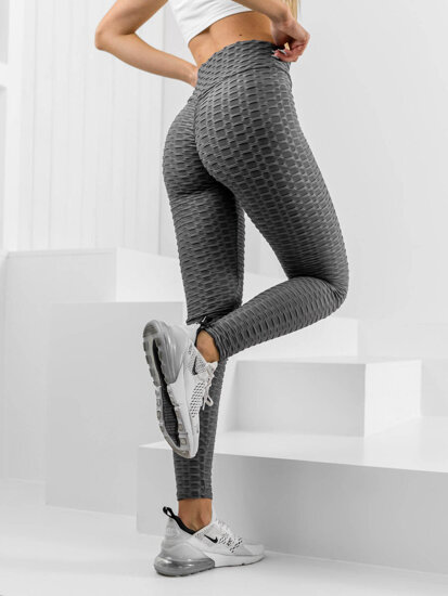 Leggings a coste da donna grafite Bolf HL157